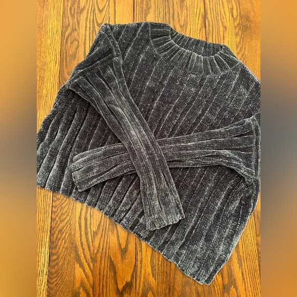 Chunky chenille grey sweater - Picture 3 of 4